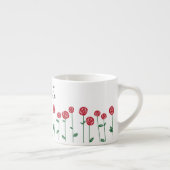Rose Long Stamm Bug Illustration art Espressotasse (Rechts)