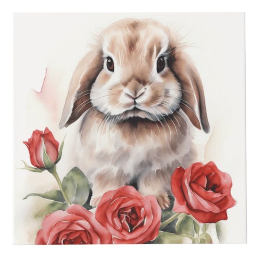 Rose Lop Eared Bunny Rabbits Würfel (Rechts)