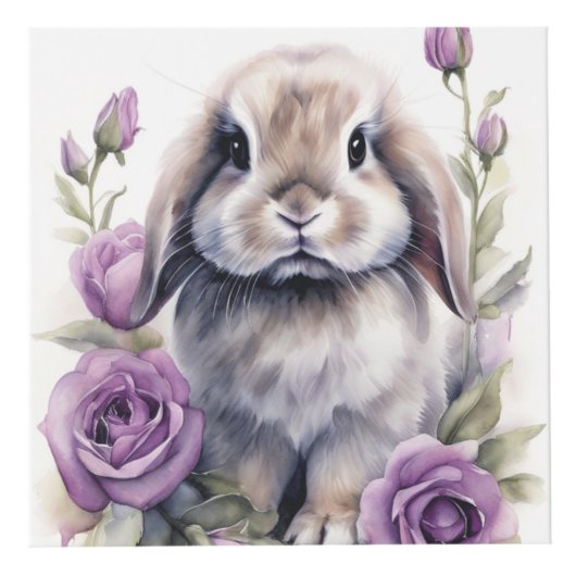 Rose Lop Eared Bunny Rabbits Würfel (Vorderseite)
