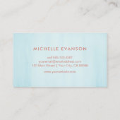 Rose Lotus Blume Blaue Farbe: Visitenkarte (Rückseite)