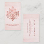 Rose Lotus Blume Rosa Visitenkarte (Vorne/Hinten)