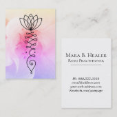 ** Rose Lotus Herz Nirvana Massage Yoga Reiki Visitenkarte (Vorne/Hinten)