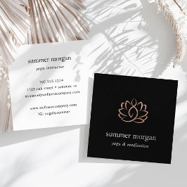 Rose-Lotus-Logo | Yoga Medizin Wellness Quadratische Visitenkarte