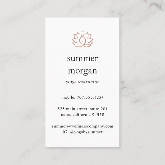 Rose-Lotus-Logo | Yoga Wellness Massage Visitenkarte (Rückseite)