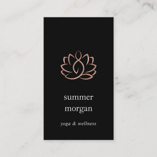 Rose-Lotus-Logo | Yoga Wellness Massage Visitenkarte (Vorderseite)