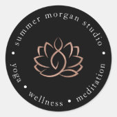 Rose-Lotus-Logo | Yoga Wellness Wellness-Center Runder Aufkleber (Vorderseite)