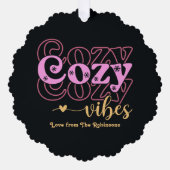 Rose Luxe Cozy Vibes Retro Foto Ornament Karte (Vorderseite)