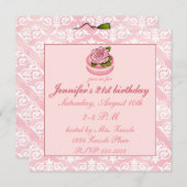 Rose Macarons Einladung (Vorne/Hinten)
