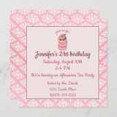 Rose Macarons Geburtstag Einladung (Vorne/Hinten)