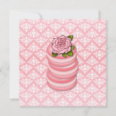 Rose Macarons Geburtstag Einladung (Rückseite)