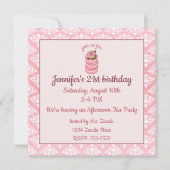 Rose Macarons Geburtstag Einladung (Vorderseite)