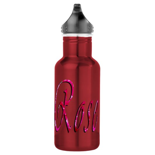 Rose, Mädchenname, Logo, wiederverwendbare Wasserf Trinkflasche (Rechts)