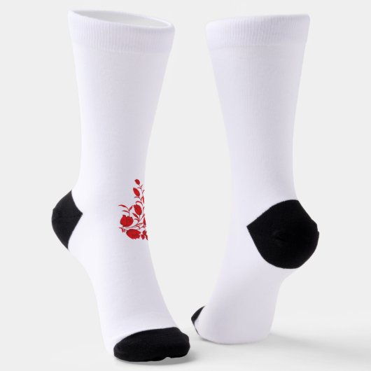 Rose Madder, Blumendesign von Thunderbird Socken (Gewinkelt)