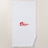 Rose Madder, Blumendesign von Thunderbird Strandtuch (Vorderseite)