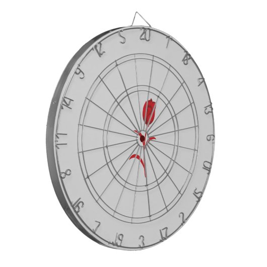 Rose Madder, Lava Red, Blumendesign Dartscheibe (Vorderseite Links)