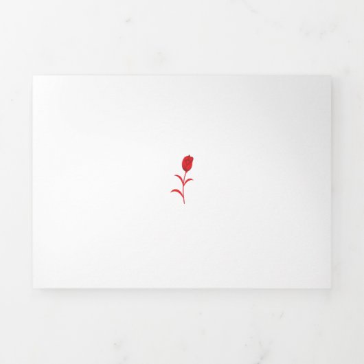 Rose Madder, Lava Red, Blumendesign Dreifach Gefaltete Karte (Cover)