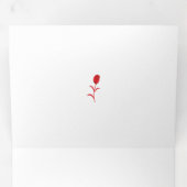 Rose Madder, Lava Red, Blumendesign Dreifach Gefaltete Karte (Innen Erste Seite)