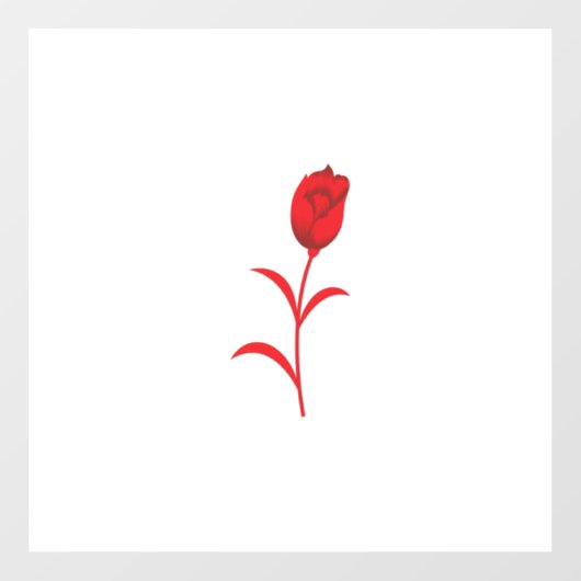 Rose Madder, Lava Red, Blumendesign Fensteraufkleber (Blatt)