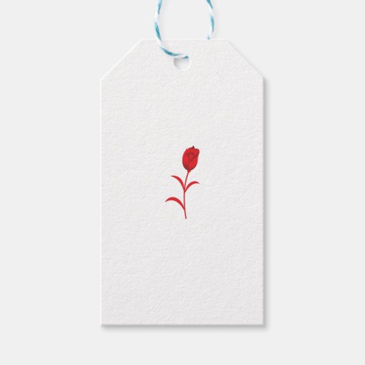 Rose Madder, Lava Red, Blumendesign Geschenkanhänger (Vorderseite)