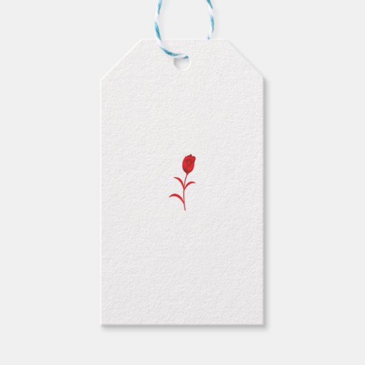 Rose Madder, Lava Red, Blumendesign Geschenkanhänger (Vorderseite)