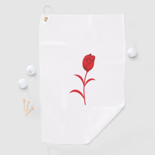 Rose Madder, Lava Red, Blumendesign Golfhandtuch (Insitu)