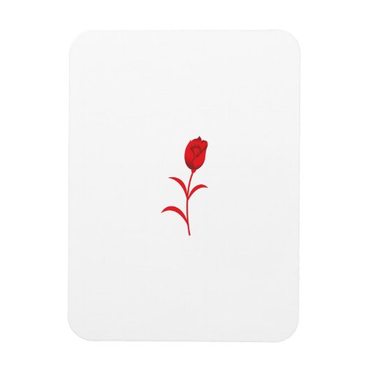 Rose Madder, Lava Red, Blumendesign Magnet (Vertikal)