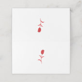 Rose Madder, Lava Red, Blumendesign Platzkarte (Außenseite Aufgefaltet)