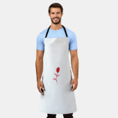 Rose Madder, Lava Red, Blumendesign Schürze (Getragen)