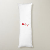 Rose Madder, Lava Red, Blumendesign Seitenschläferkissen (Rückseite (Vertikal))