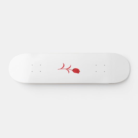Rose Madder, Lava Red, Blumendesign Skateboard (Horizontal)