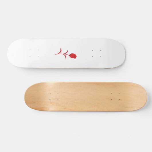 Rose Madder, Lava Red, Blumendesign Skateboard (Horizontal)