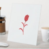 Rose Madder, Lava Red, Blumendesign Sockelschild (In Situ)