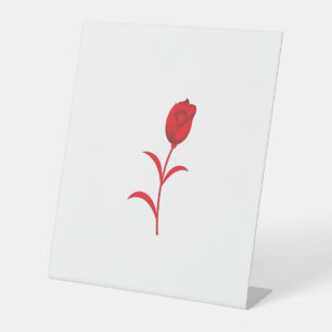 Rose Madder, Lava Red, Blumendesign Sockelschild
