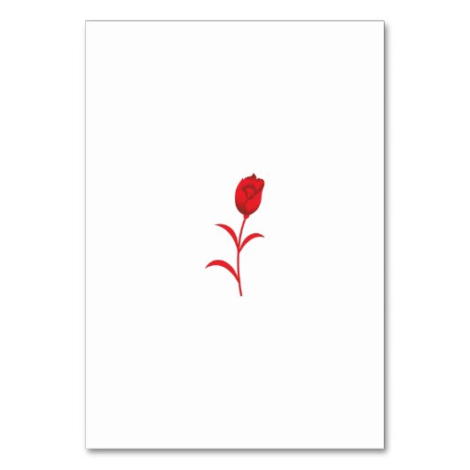 Rose Madder, Lava Red, Blumendesign Tischnummer (Rückseite)