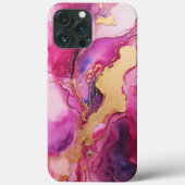 Rose, Magenta und Goldmarmor, Alkoholtink Design Case-Mate iPhone Hülle (Rückseite)