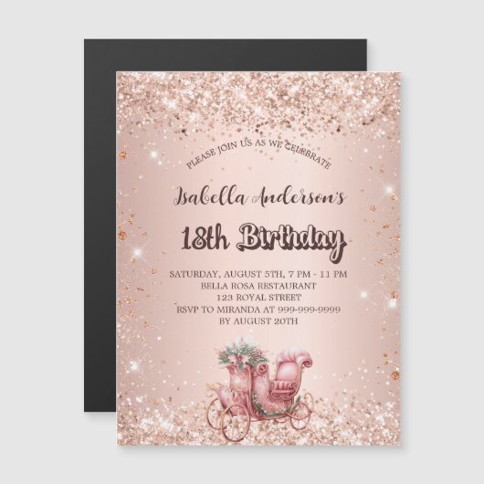 Rose Magneteinladung (Vorne/Hinten)