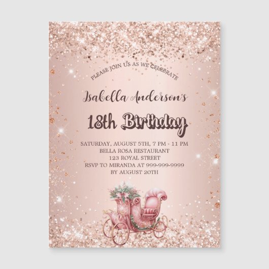 Rose Magneteinladung (Vorderseite)