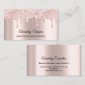 Rose Makeup Artist Nails Kosmetik Visitenkarte (Vorne/Hinten)