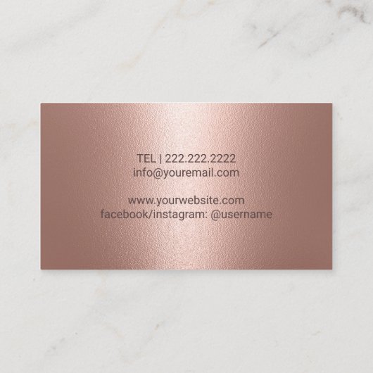 Rose Makeup Artist Visitenkarte (Rückseite)