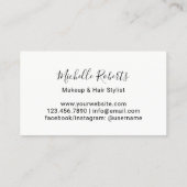 Rose Makeup Artist Visitenkarte (Rückseite)