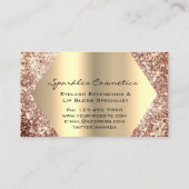 Rose Makeup Eyelash Extensions Lip Gloss Logo Visitenkarte (Rückseite)