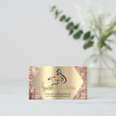 Rose Makeup Eyelash Extensions Lip Gloss Logo Visitenkarte (Stehend Vorderseite)