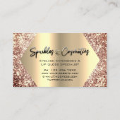 Rose Makeup Eyelash Extensions Lip Gloss Specialis Visitenkarte (Rückseite)