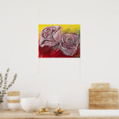 Rose Malerei Textural Poster (Küche)