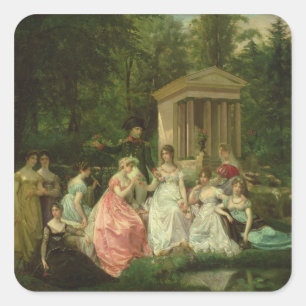 Rose Malmaison, c.1867 Quadratischer Aufkleber