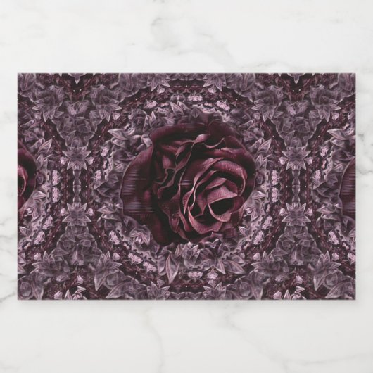 Rose Mandala Alkoholflaschenetikett (Einzelnes Label)