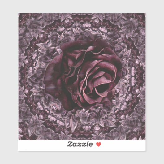 Rose Mandala Aufkleber (Blatt)
