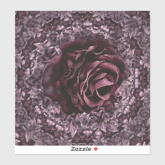 Rose Mandala Aufkleber (Blatt)