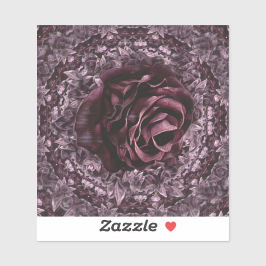 Rose Mandala Aufkleber (Blatt)