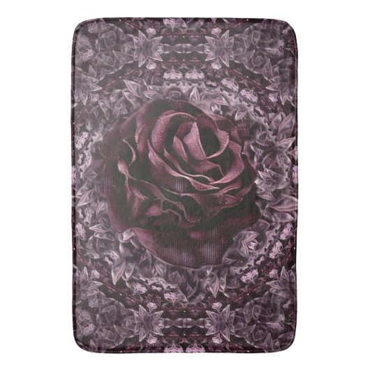 Rose Mandala Badematte (Vorderseite Vertikal)